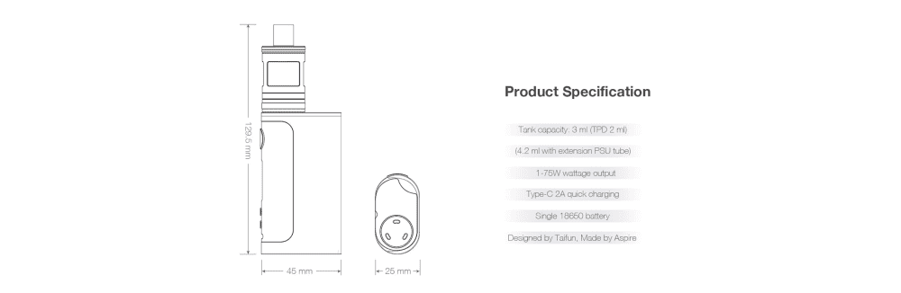 ASPIRE NAUTILUS GT PRODUCT SPECIFICATION