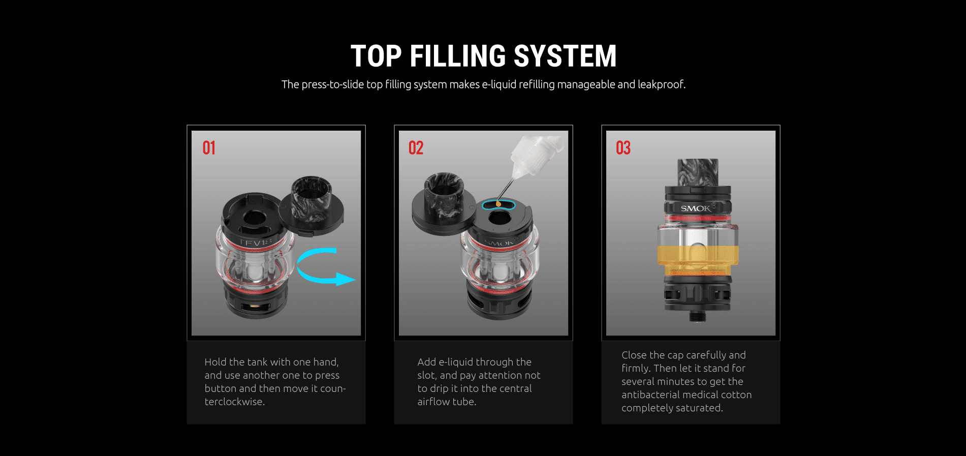 Smok Arcfox - how to fill the tank with e-liquid